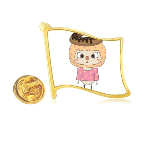 Pin's en métal doré drapeau petit-déjeuner chic pour customiser vos vêtements