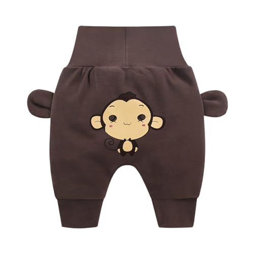 Image of Newborn Baby Fleece Pull-on Pants Unisex Flexy Soft Elastic Sweatpants Stretch Joggers for Babies Toddlers