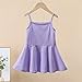 Girls Summer Dress Suspender Solid Color Sundress Casual Seaside Baby Girl Clothes Cute Fashion (Purple, 12-18 Months)