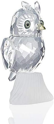Crystal Ornaments Paperweight,Crystal Owl Figurines,Owl Ornament for Owl Fan,70mm Height Stand on The Stump with Gift Box