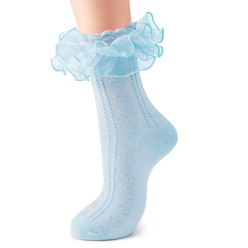 Image of Zando Ruffle Socks Women Lace Frilly Tutu Dress Socks for Adult
