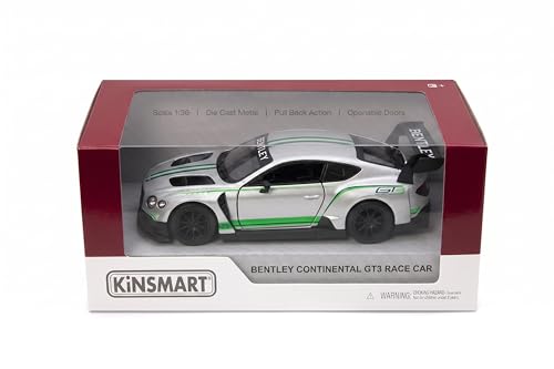 Image of Wizplex Kinsmart Bentley Continental GT3 Race 1:36 Scale Officially Licensed Die-Cast Metal Car Model - Pull-Back Action Openable Doors Collectible Toy