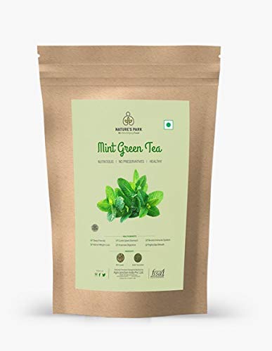 Image of Nature's Park Mint Green Tea with Dried Mint Leaves, 500gm, Improves Digestion and Reduces Stress Loose Leaf