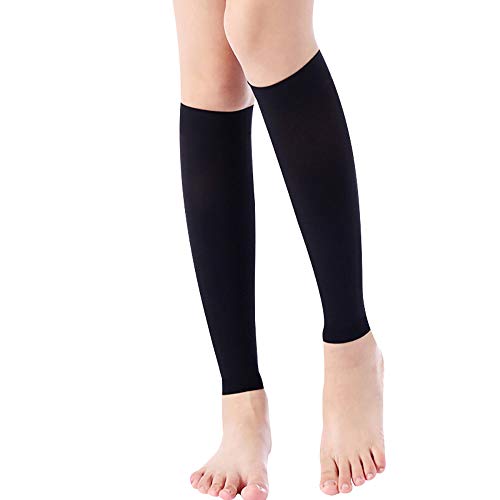 Calf Sleeves für Damen & Herren - ENDURANCE Waden-Kompressionsstrümpfe ohne Fuß, ältere Menschen verhindern Kälberthrombose (15-21 mmhg),Black-S Cover