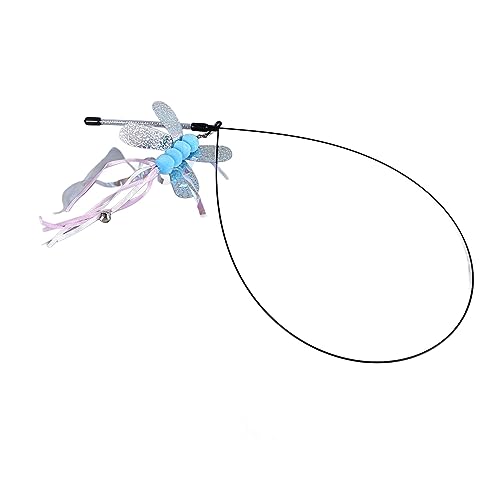 Mbeysaq Varinha flexível para gatos com isca intercambiável para entretenimento de gatinhos (libélul