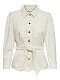 Only Onlmelrose LS Shirt Dnm Jacket York Chaqueta, Crudo, L para Mujer