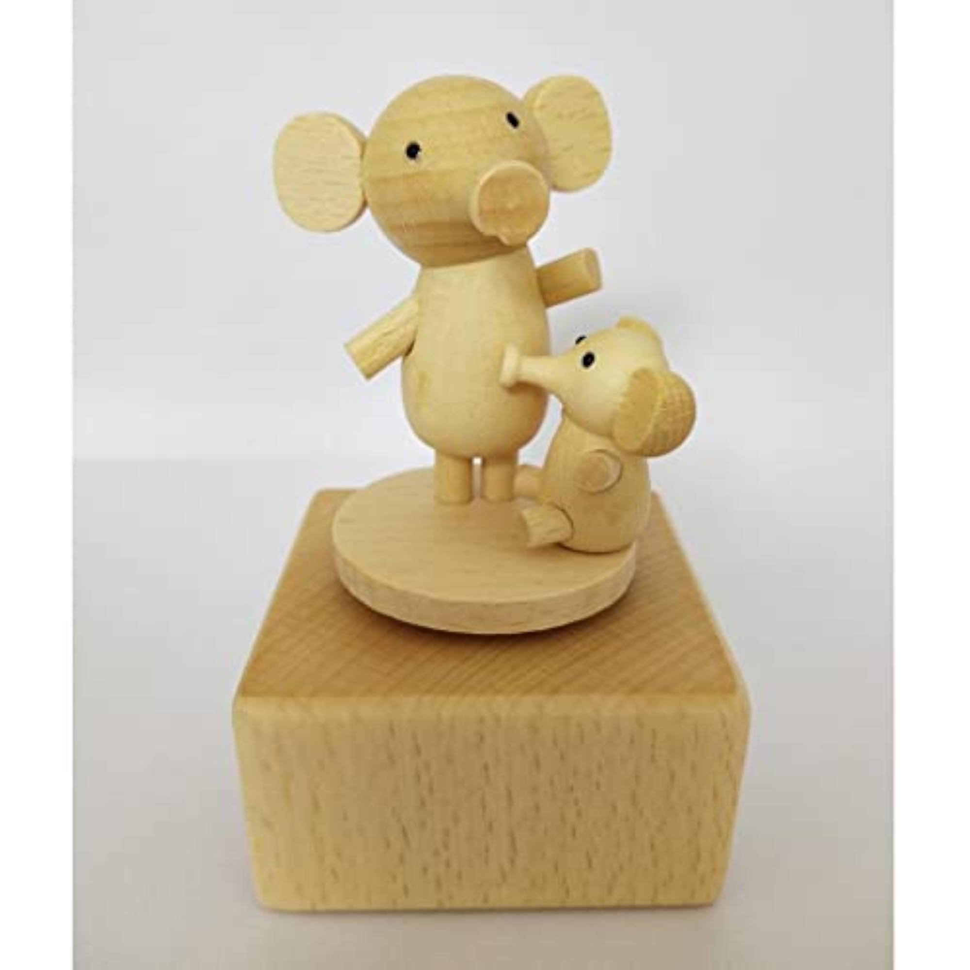 Rotating Animal Eight Music Box with Elephant Design