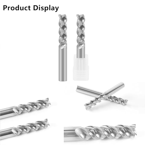 Image of Carbide Square End Mill - 3 Flute 6mm Milling Cutter - High Feed U-Type Design - for Roughing and Finishing - for Milling Aluminum Applications - Professional Mill Bits Sets