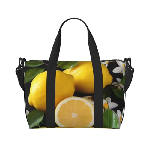 Sac fourre-tout à main citron résistant pour essentiels de voyage