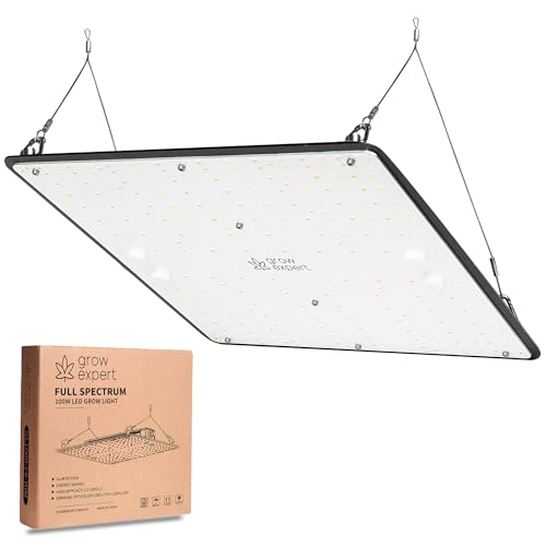 LED Grow Light 100W – 30 cm x 30 cm – Sonnenähnliche Pflanzenlampe mit LM301D LEDs – Vollspektrum mit 660 nm Rotlicht & 730 nm Far Red – Lampe Dimmbar, energiesparend & lautlos – Gewächshaus