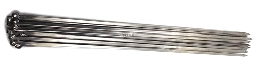 Image of Prime Bakers and Moulders Stainless Steel Square Barbecue skewers Sticks for Grilling Seekh Kebab Tikka - BBQ Grill (12)