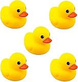 5pcs Mini Yellow Duck Bath Toy Play Water Silicone Juguetes educativos para Pinch Called Duc