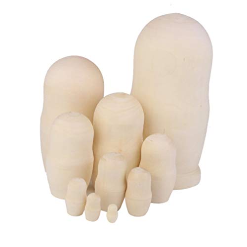 Gadpiparty 10 Stück Leere Nistpuppen Handgefertigte DIY-Rohlinge aus Holz Russland Nistpuppen Wunschpuppen DIY Handwerk Matroschka Traditionelle Partybevorzugung