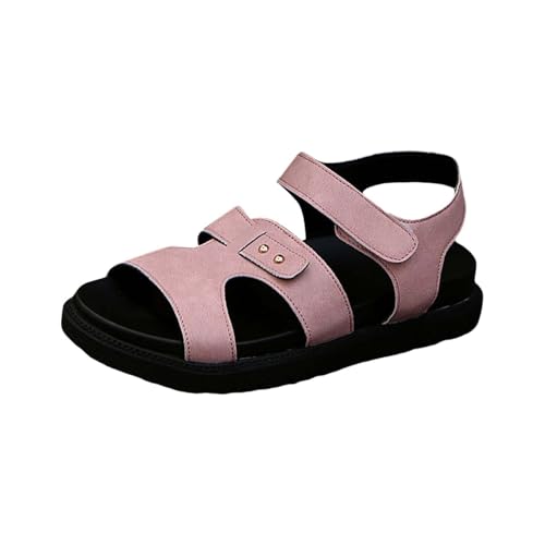 Uwdiohq Sandalias Mujer Cómodas Verano Playa Para Mujer, Cómodas, Gruesa Y Color Liso, Hugh Chanclas Baratas (Pink, 42) Women Sandals Summer Senderismo Zapatos Cómodos Pie Ancho Menorquinas