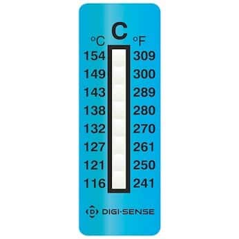 Cole-ParmerDigi-Sense Irreversible 8-Point Vertical Temperature Label, 240-310F/116-154C; 25/Pk