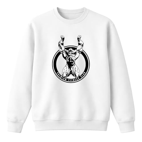 Sweat-shirt musculation blanc XL confortable pour entraînements de fitness
