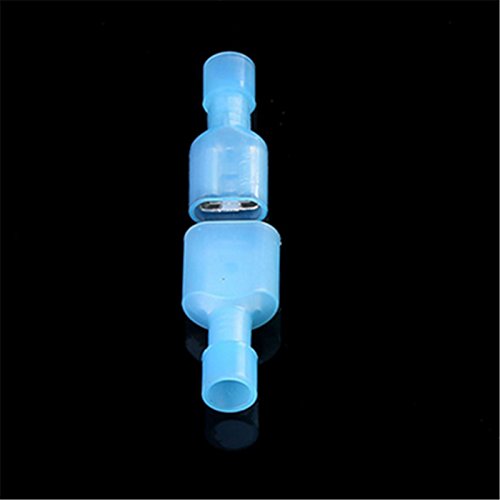 Davitu Wire Connectors Terminals Crimp 500PCS Nylon fully Insulated 14-12AWG Spade Male & Female Electrical Crimp Terminals Kits blue