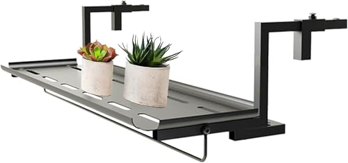 バルコニー吊りフラワースタンド ベランダ 植木鉢 ホルダー フラワーラック プランタースタンド 屋外 プランターハンガー 強力な耐荷重能力 バルコニー手すりプランター 調節可能なフック 壁掛けフラワースタンド 園芸ラック バルコニーフラワーラック収納ラック