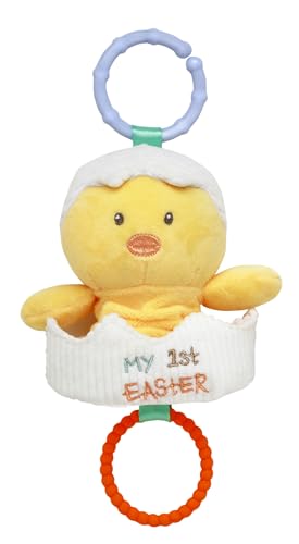 Baby Starters Magic Years Easter Egg Rattle Toy with Pull and Jiggle Vibration Feature and Travel Hook Multicolored Chick My First Easter 10 inch