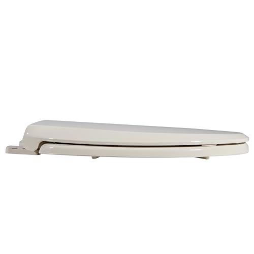 Toilet Seat, Elongated Toilet Seat with Toddler Seat Built in, Potty Training Toilet Seat Elongated Fits Both Adult and Child, with Slow Close and Magnets- Elongated Almond