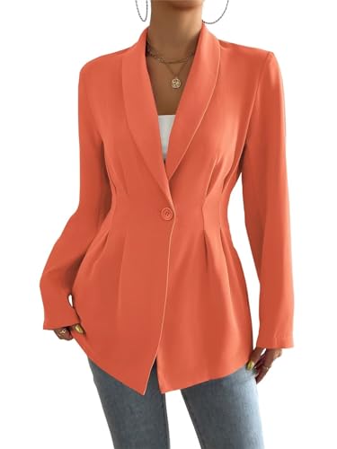Lightweight Blazer Jackets for Women Casual Open Front Long Sleeve Lapel Pockets Office Blazers Work Suit