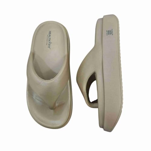 Image of HEALTH FIT Super Soft Lightweight Anti-Skid Flip-Flops Chappal for Foot Pain Relief & Comfortable Slippers & Classic Ultra Soft | Waterproof & Everyday Slip-on & Relaxing Footwear for Women HF09