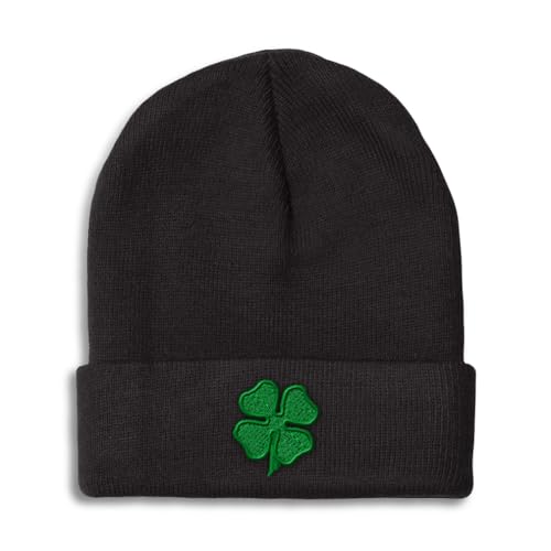 Custom Beanie for Men & Women 4 Leaf Clover Irish...