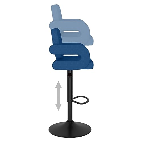 Tabourets de bar bleu en tissu pour cuisine ouverte et repas conviviaux - 6