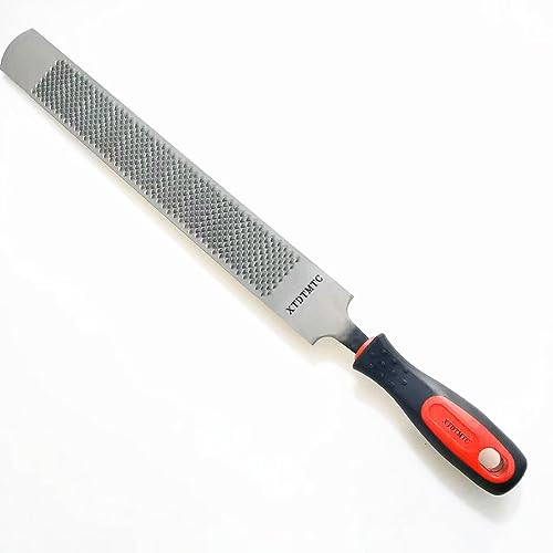 Image of Farrier Rasp File Double Sided Horseshoe File, Farrier Hoof Rasp Hoof File with Rubber Handle, Horse and Pig Hooves, Improved Precision Edge 14 inches (Approximately 35.5 Centimeters)