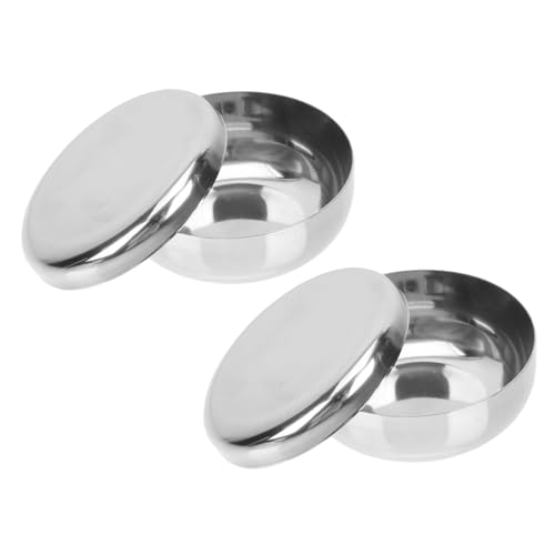 VERDANVERSE 2 Pack Stainless Steel Rice Bowls Lids Korean Dinner Bowl Thickened for Use