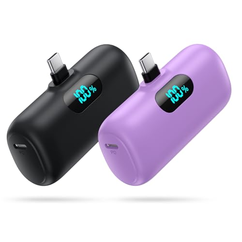 Image of [2 Pack]Portable Charger Power Bank for iPhone 17 /16 /15,Mini USB C Portable Power Bank 5000mAh Fast Charging Battery Pack Travel Essentials for iPhone 15 /16 /17 Plus /17 Pro /17 Pro Max,Samsung Android
