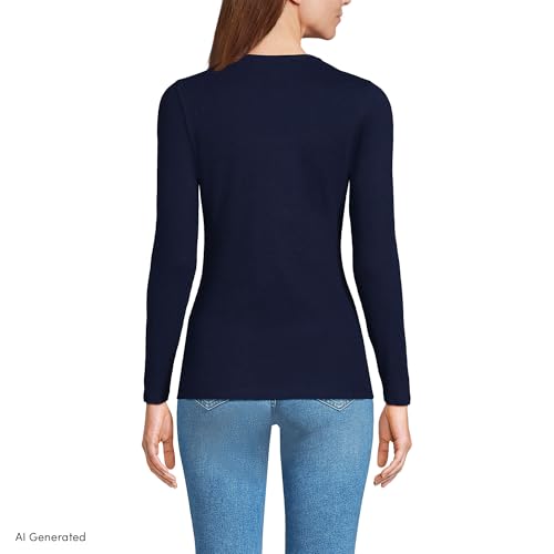 Image of Lands' End Women's Cotton Rib Knit T-Shirt