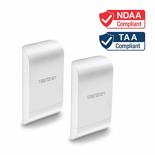 Image of TRENDnet 10dBi Wireless N300 Outdoor PoE Pre-configured Point-to-Point Bridge Bundle Kit, TEW-740APBO2K, 2 x Pre-configured Wireless N Access Points, IPX6 Rated Housing, Built-in 10 dBi Antennas white