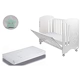 Cuna Lovely Premium + Colchon + Lampara Estrella Azul