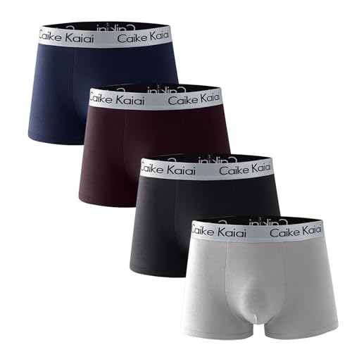 4 Packs Cotton Boxers Big and Tall Mens Underwear Shorts With Ball Pouch Bottoms Sleeper Pjs Pants
