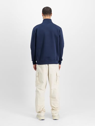 Alpha Industries Half Zip Sweater SL Sweatshirt für Herren Ultra Navy – Ansicht 3