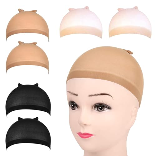 6Pcs Redecilla Peluca, Gorros de Pelucas Transparente y Transpirable, Redecilla Pelo, Gorros de Pelucas Unisex,Casquillos Peluca Elástico y Transpirable para Pelucas Mujer Pelo Natural, Peluca Cosplay