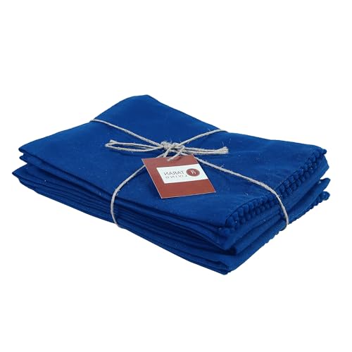 Image of TARAN LIVING Kitchen Towels 100% Cotton Solid Kitchen Dish Cloths Hand Towel Reusuable Dish Towel for Cleaning & Drying Tea Towels Set with Hanging Loop - 18 inchx28 inch -Blue, Pack of 6