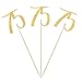 Gold Glitter 75th Birthday Centerpiece Sticks, 12-Pack Number 75 Table Topper Anniversary Party Decorations