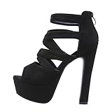 TENDYCOCO 1 Par sandalias sandals sandaloas mujer zapatillas de verano para mujer de tacón de bloque para mujer tacones altos de gamuza zapatos con punta de pez Interior: símil piel