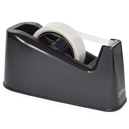 Rapesco 1695 500 Dévidoir de Ruban avec 1 Rouleau de Ruban Transparent, Noir