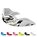 SISU Aero Medium Mouthguard, Arctic Camo - 30% Stronger Protection for Lacrosse, Football, Hockey, Roller Derby, Team Sports - Remoldable Up to 20 Times - Ultra Slim - Works for Braces - Non Toxic