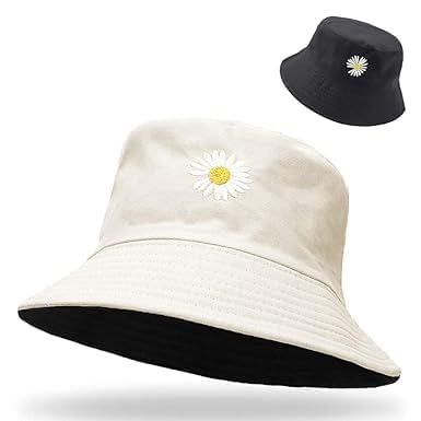 bgvm Women’s Reversible Bucket Hat – Foldable Cotton Sun Beach Hat, Fisherman Cap with Flower Design, Casual Outdoor Hat for Men, Women, Boys & Girls (White & Black)_Pack of 1-picture-32