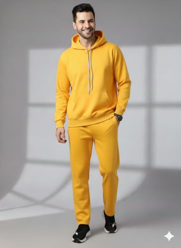 Image of Mack Jonney Solid Track Suit for men | Co-ord Set | Warm Fleece Tracksuit Set | Full Sleeve Hoodie