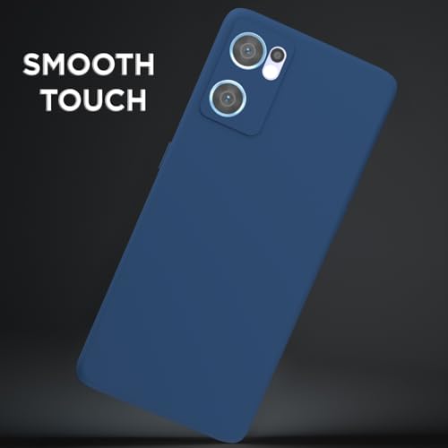 Image of Outlouders Back Cover for Oppo Reno 7 5G | Camera Protection | Durable Soft Matte Silicone Bumper Case (Blue)