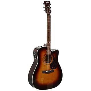 Yamaha – FX370CTBS – Guitare Electro-Acoustique à Pan Coupé – Tobacco Brun Sunburst - Les Beatles, Paul McCartney, John Lennon, RIngo Starr, George Harrison