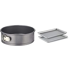 Calphalon Nonstick Bakeware, Spring Form Pan, 9-inch & Baking Sheets, Nonstick Baking Pans Set for Cookies and Cakes, 12 x 17 in, Set of 2, Silver