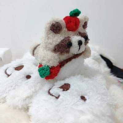 Cute Soft Handmade Fur Fluffy Raccoon Cartoon Animals Case Animal Plush Doll Compatible With Airpods Pro Cartoon Headphones Cover Girls Boys(Light Brown With Red Bag) Best Gift #TOP5