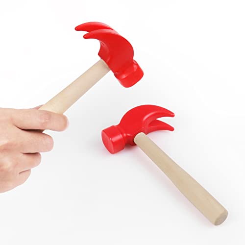 Image of Hxezoc 2 Pack Wooden Hammer Toys Simulation Hammers Maintenance Tools Educational Toys for Kids Birthday Party Games Supplies