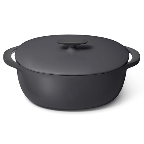 Caraway Enameled Cast Iron Dutch Oven - 8qt Dutch Oven With Lid - 3 Layer Enamel Coating - No Seasoning Required - Compatible With All Stovetops - Oven Safe - No Forever Chemicals - Charcoal